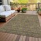Homeroots 10' X 14' Olive Green Beige And Taupe Floral Washable Indoor Outdoor Area Rug 582301 - alternate 2