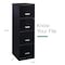 Space Solutions 14.25 in W 4 Drawer Vertical File Cabinet, Black 21618 - alternate 3