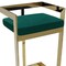 Homeroots 30" Green and Gold Metal and Velvet Low Back Bar Height Bar Chair 555116 - alternate 3