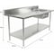 Amgood 30 in. x 72 in. Stainless Steel Work Table with Built-in Right Prep Sink and Faucet AMG WTWTPS-3072-R-F-Z - alternate 5