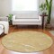 Homeroots 8' Gold Charcoal And Ivory Round Abstract Washable Indoor Outdoor Area Rug 601058 - alternate 5