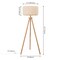 Jonathan Y Adriel 52" Mid-Century Modern Tripod Wood w/Ribbed Cocoon Pumpkin Shade LED Floor Lamp, Beige/Light B JYL4201A - alternate 3