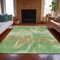 Homeroots 3' X 5' Green And Ivory Abstract Washable Indoor Outdoor Area Rug 631341 - alternate 3