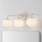 Jonathan Y Louis Parisian Globe 25" 3-Light Metal/Frosted Glass Modern Contemporary LED Vanity Light, Almond JYL3536C - alternate 3