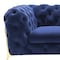 Homeroots 74in Blue And Gold Velvet Loveseat 480899 - alternate 2