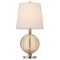 Homeroots 28" Nickel Metal Globe Table Lamp With White Empire Shade 524723 - alternate 3
