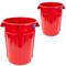 Magnum Tool 55 Gallon Trash Can, High-Vis Red, Construction Grade, Heavy Duty Plastic, (2 Pack) CMTC-C000-55R02 - alternate 1