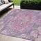 Homeroots 5' X 8' Purple Floral Medallion Washable Indoor Outdoor Area Rug 607849 - alternate 1