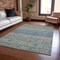 Homeroots 3' X 5' Teal Blue Salmon And Beige Medallion Washable Indoor Outdoor Area Rug 615914 - alternate 2