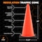 Xpose Safety Traffic Safety Cone, 28 in, PVC Plastic, No Collar, DOT Approved, Orange, 12 pk OTC28-12-X - alternate 2