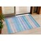 Homeroots 3' X 5' Aqua Lavender And Peach Striped Washable Indoor Outdoor Area Rug 631197 - alternate 1