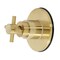 Kingston Brass Single-Handle Six-Way Diverter Valve with Round Trim Kit, Brushed Brass KS4037DX - alternate 1