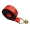 Tie 4 Safe 3'' x 30' Winch Straps w/ Wire J Hook WLL: 5,400 lbs. Red TWS30-30W20-R-C-1 - alternate 1