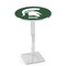Holland Bar Stool Co 36" Chrome Michigan State Pub Table, 36" dia. Top L217C3636MichSt - alternate 1