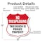 Signmission No Trespassing Shield Sign This Beach Is, 12 Inch X 12 Inch, Aluminum Metal Sign SHI-A-12-417 - alternate 2