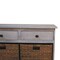 Homeroots 47in White and Natural Solid Wood Basket Storage Accent Cabinet With Three Drawers 654279 - alternate 3
