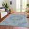 Homeroots 5' X 8' Blue Floral Medallion Washable Indoor Outdoor Area Rug 607897 - alternate 3