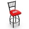 Holland Bar Stool Co 30" Blk Wrinkle Louisiana-Lafayette Swivel Bar Stool, Jailhouse Back L01830LA-Laf - alternate 1