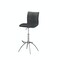 Homeroots Set of Two Gray and Silver Faux Leather and Metal Low Back Adjustable Height Bar Chairs, 2PK 555026 - alternate 2