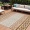 Homeroots 10' X 14' Orange Beige And Ivory Geometric Washable Indoor Outdoor Area Rug 613866 - alternate 1