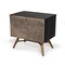 Homeroots Modern Dark Brown Recycled Pine Nightstand with Antique Fittings 473019 - alternate 3