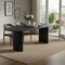 Homeroots 79" Black Solid Wood Double Pedestal Base Oval Dining Table 712130 - alternate 2