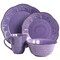 Elama Rustic Birch 16 Piece Stoneware Dinnerware Set in Purple EL-RUSTICBIRCHPUR - alternate 3