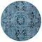 Homeroots 8' Gray Round Oriental Washable Indoor Outdoor Area Rug 563750 - alternate 5
