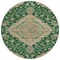 Homeroots 8' Emerald Beige And Brown Round Oriental Washable Indoor Outdoor Area Rug 605243 - alternate 2