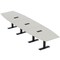 Skutchi Designs 16ft Conference Table With Power Unit | 16 Person Modular Boat Meeting Table | Harmony Series HAR-BOT-48X192-T.BK-U779-EBLK - alternate 1