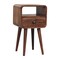 Homeroots 22" Brown Solid Wood Square One Drawer Nightstand 651779 - alternate 2