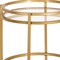 Homeroots 22" Brass And Clear Glass And Steel Round End Table With Shelf 543812 - alternate 2