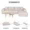 Deko Living 4 Piece Beige Outdoor Compressed Foam Sectional Sofa Lounger and Table Set COP30218 - alternate 2
