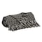 Homeroots 52" X 67" Black and White Woven Cotton Striped Throw Blanket with Tassels 476209 - alternate 3
