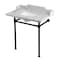 Kingston Brass 36-Inch Carrara Marble Console Sink with Stainless Steel Legs, 8-Inch, 3-Hole KMS36227M8SQ0 - alternate 1