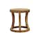 Homeroots 18" Brown And Brown Wood Distressed Solid Wood Round End Table 555415 - alternate 3