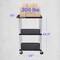 Luxor 42''H 3-Shelf Utility Cart, Electric, Black Shelves, Nickel Legs UCPL1E-N - alternate 4