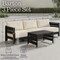 Alaterre Furniture Alaterre Barton Patio Sofa and Coffee Table Furniture Set for Outdoor Use Black Finish 80-BARTON-3SOFATB-B - alternate 2