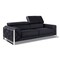 Homeroots 89" Black Italian Leather Sofa With Silver Legs 476515 - alternate 3
