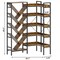 Homeroots 69" Brown And Black Wood And Metal Ten Tier Corner Bookcase 717461 - alternate 2