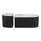 Homeroots Set of Two Black And White Wood And Faux Marble Oval Drum Bunching Coffee Tables 576838 - alternate 4