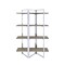 Homeroots 72" Natural And Silver Metal and Wood Four Tier Etagere Bookcase 486294 - alternate 3
