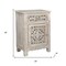 Homeroots 30" White Solid Wood Distressed One Drawer Nightstand 521197 - alternate 3