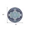 Homeroots 8' Navy Blue Ivory And Black Round Oriental Washable Indoor Outdoor Area Rug 600170 - alternate 3