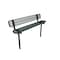 Mytcoat 6ft Outdoor Bench with Back, Inground, Green, Expanded Metal, Textured Coating 804182 - alternate 1