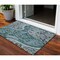 Homeroots 3' X 5' Teal Blue And Dark Green Floral Medallion Washable Indoor Outdoor Area Rug 603197 - alternate 1