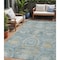 Homeroots 5' X 8' Blue And Gold Medallion Washable Indoor Outdoor Area Rug 616563 - alternate 1
