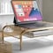 Martha Stewart Ryder Gold Mesh Metal Desktop Monitor Stand Riser with Organizer Drawer and Side Storage HH-OHD04-GLD-MS - alternate 2