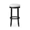 Homeroots 31" White and Black Fabric and Solid Wood Backless Bar Height Swivel Bar Chair 632411 - alternate 2