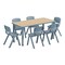 Flash Furniture 7 PC Plastic Activity Table and 6 Chairs Set, 10.5 inSeat Height-Dusty Blue YU-YCY-060-0036-RECT-TBL-DSTYBL-GG - alternate 2